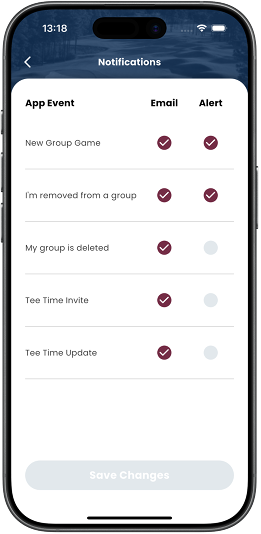 Linkster notifications screen