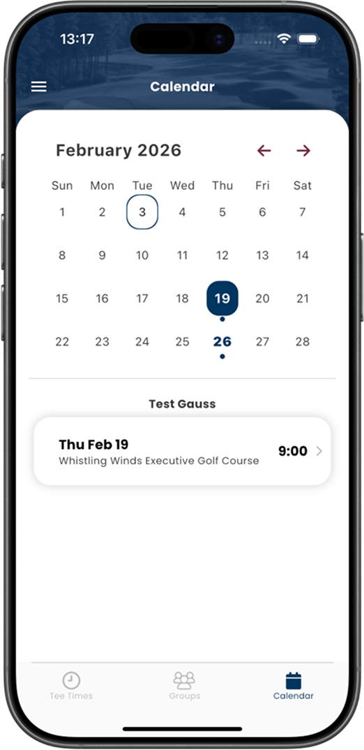 Linkster tee times screen