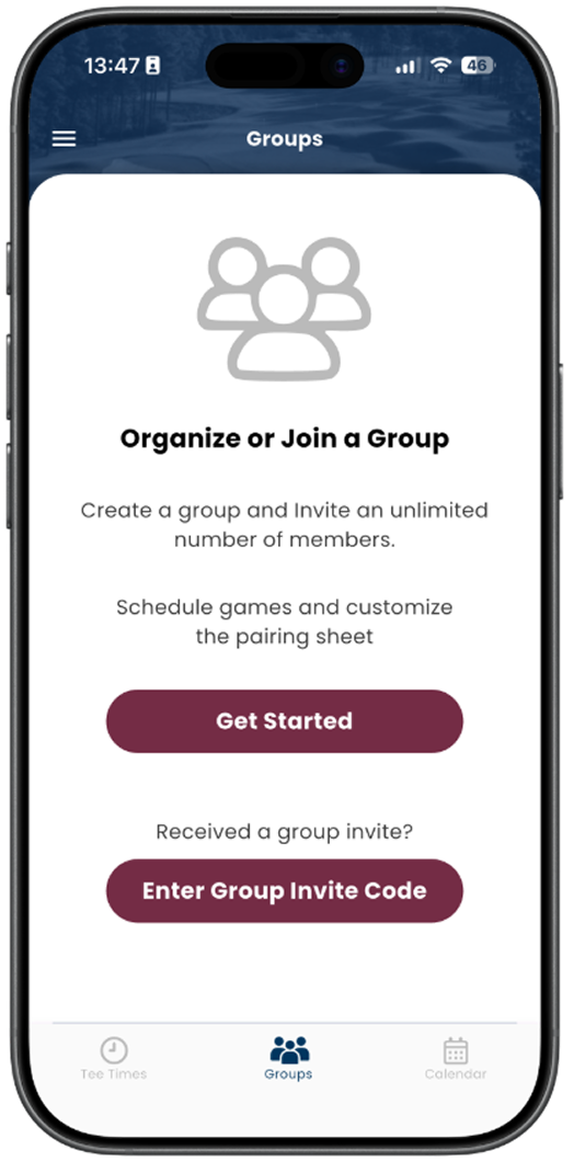 Linkster groups screen